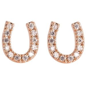 Rose Gold Horseshoe Stud Earrings